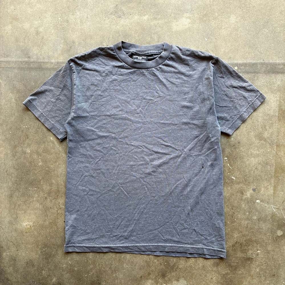 Faded y2k Steve & Barry'S T-Shirt Size M Grey Blank Short Sleeve
